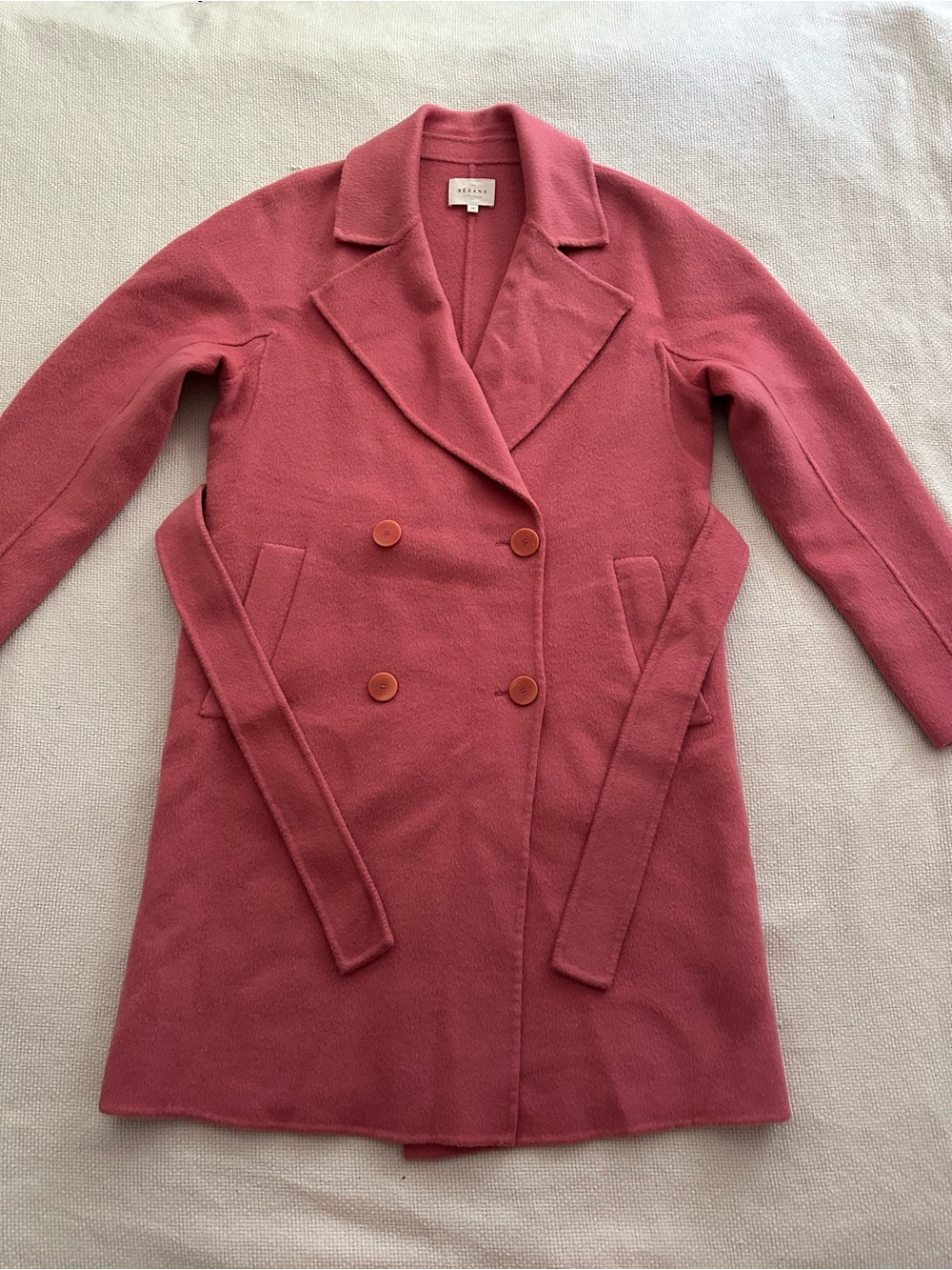 Rare! Sezane Taylor Coat in Peony - Retail $400 - 100% wool! - Picture 4 of 11